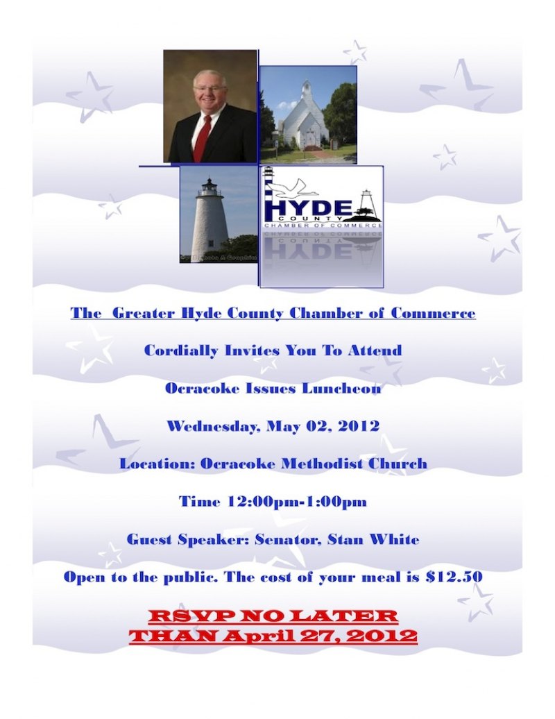 Ocracoke Issues Luncheon Set for May 4th